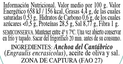 Anchoas de Costera Octavillo (8 uds medianas) 50g