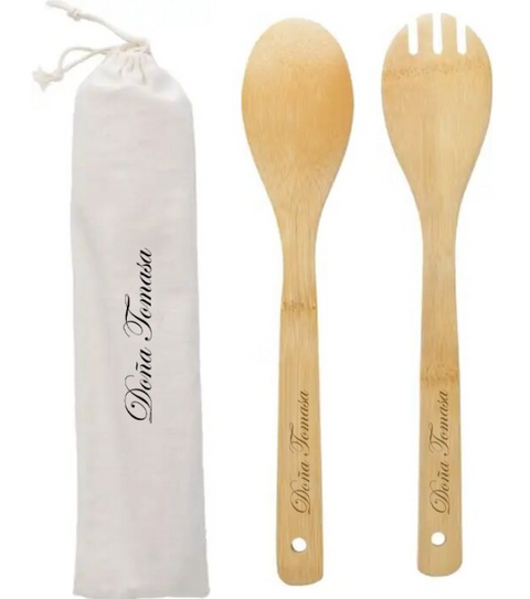 Cubiertos madera ensalada