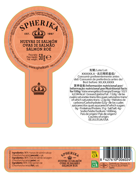 Huevas de Salmón Spherika 50g