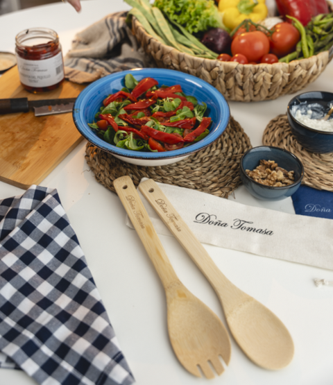Cubiertos madera ensalada
