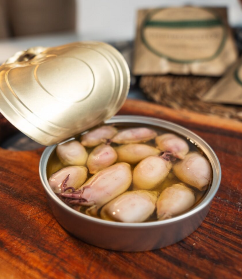 Chipirones rellenos en aceite de oliva (6/8 uds)