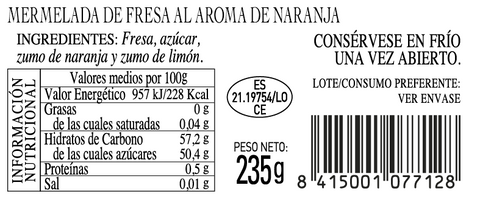 Confitures Artisanales 235g