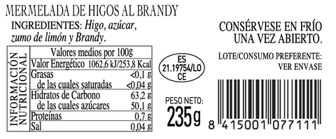 Confitures Artisanales 235g