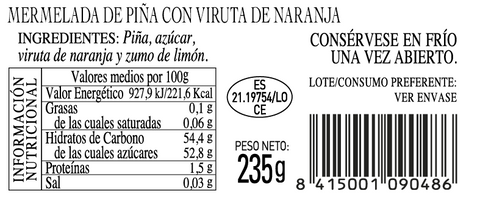 Confitures Artisanales 235g