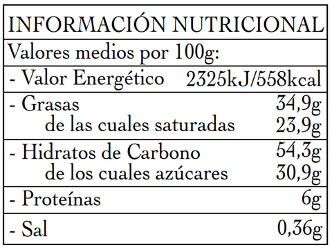 Palmeritas de chocolate 10 uds 180g aprox