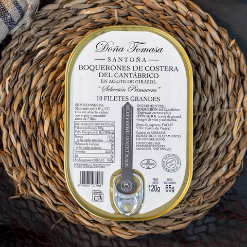 Boquerones de Costera en Aceite de Girasol (10 filetes grandes) 120g