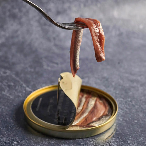 Anchoa 00 au Naturel servida con tenedor