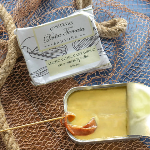 Anchoas de costera con mantequilla Doña Tomasa, 8 filetes medianos