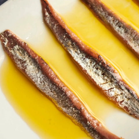 Detalle de filetes de anchoa 00 au Naturel