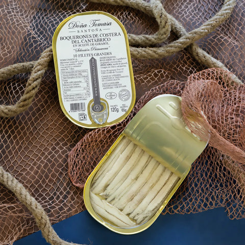 Boquerones de Costera en Aceite de Girasol (10 filetes grandes) 120g