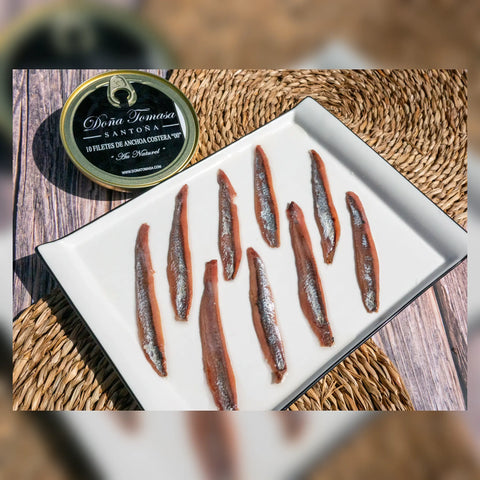 Filetes de anchoa 00 au Naturel presentados en plato