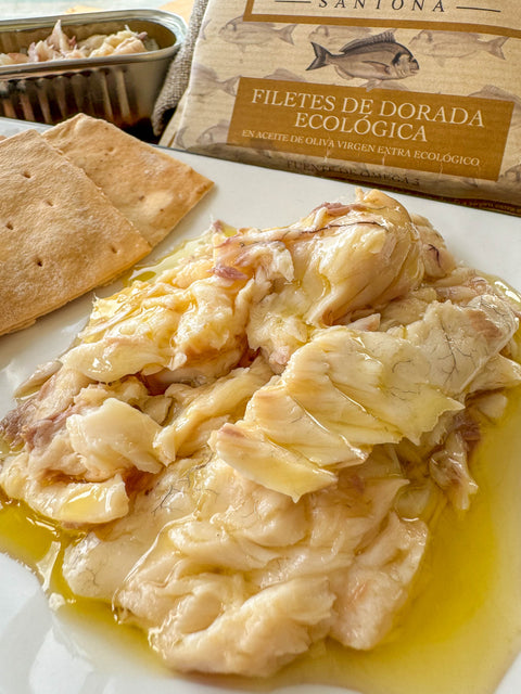 Filetes de dorada ecológica en AOVE 120g