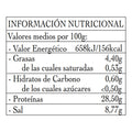 Información nutricional de las anchoas de costera Cuarto Club
