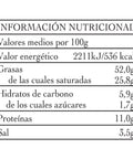 Información nutricional de las anchoas de costera con mantequilla de 115 g