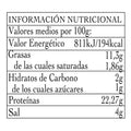 Información nutricional de los boquerones de costera Doña Tomasa