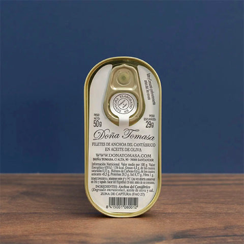 Lata cerrada de anchoas de costera Octavillo Doña Tomasa